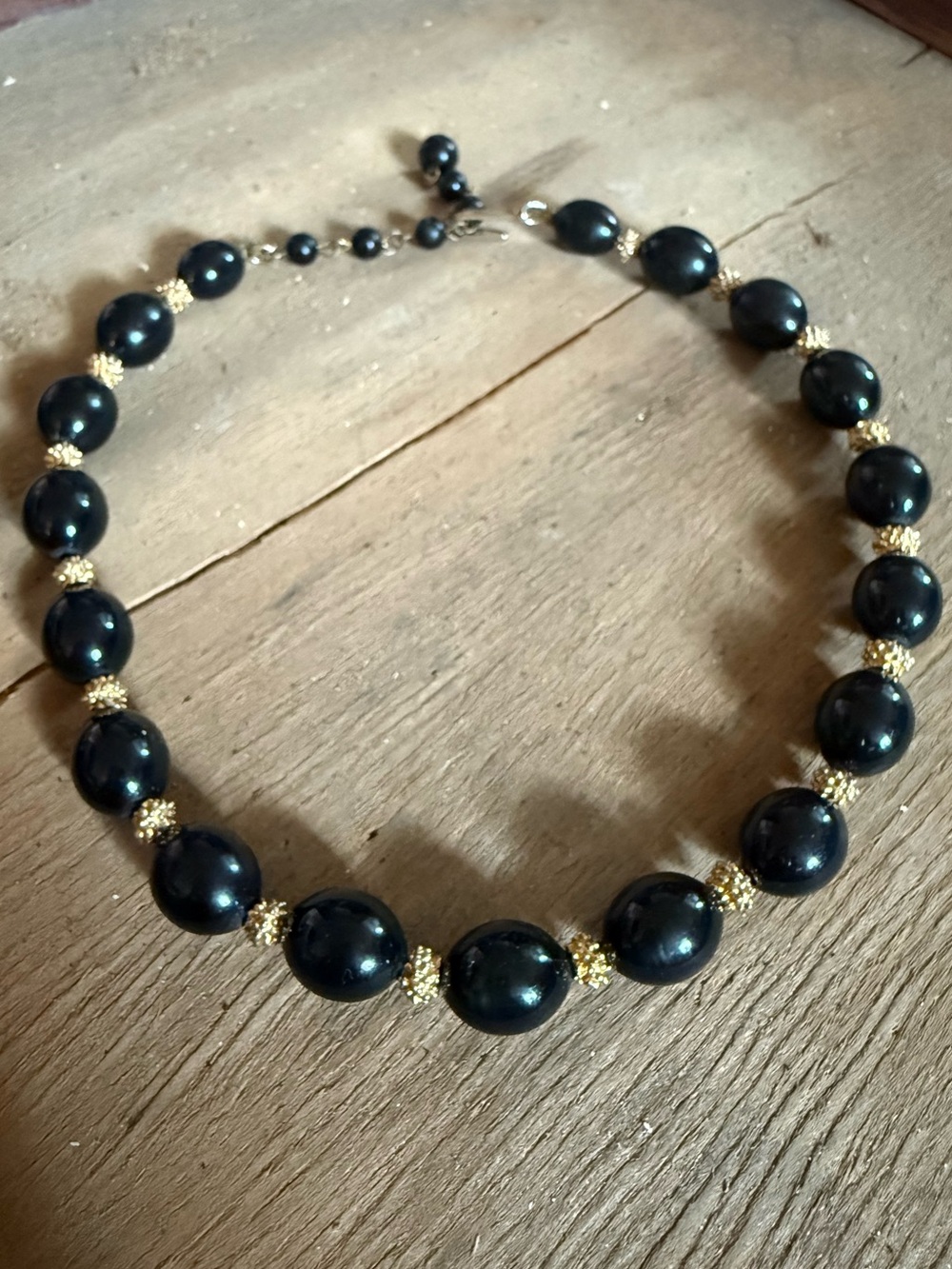 Trifari Black and Gold Necklace